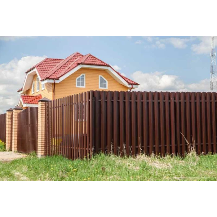 Штакетник Прямоугольный фигурный Grand Line 0,4 Полиэстер матовый - double RAL 7024 Мокрый Асфальт