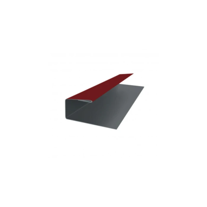 J-Профиль 12мм 0,45 PE с пленкой RAL 3005 красное вино (3м)
