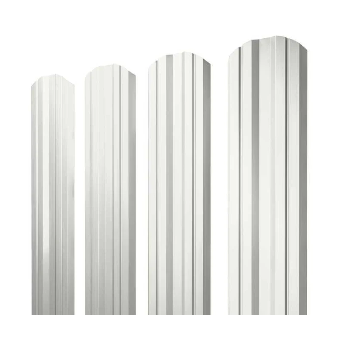 Штакетник Twin фигурный Grand Line 0,45 Полиэстер RAL 9003 Сигнальный Белый