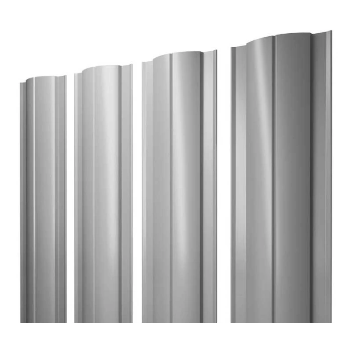 Штакетник Круглый Grand Line 0,45 Полиэстер RAL 9006 Бело-Алюминиевый